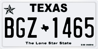 TX license plate BGZ1465