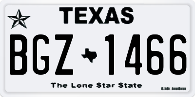 TX license plate BGZ1466