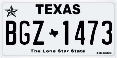 TX license plate BGZ1473
