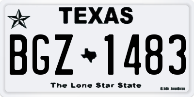 TX license plate BGZ1483
