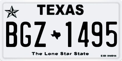 TX license plate BGZ1495
