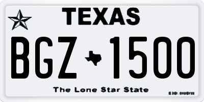 TX license plate BGZ1500