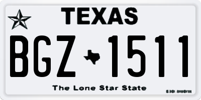 TX license plate BGZ1511