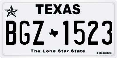 TX license plate BGZ1523