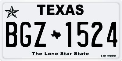 TX license plate BGZ1524