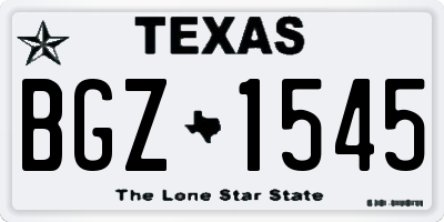 TX license plate BGZ1545