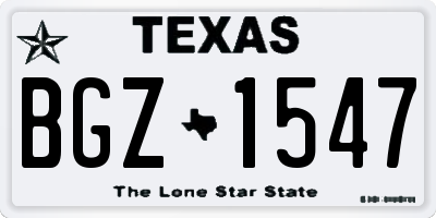 TX license plate BGZ1547