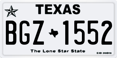 TX license plate BGZ1552