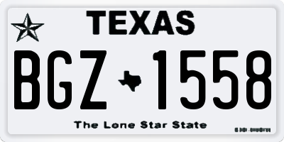 TX license plate BGZ1558