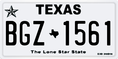TX license plate BGZ1561
