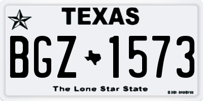 TX license plate BGZ1573