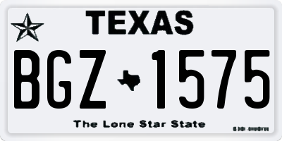 TX license plate BGZ1575