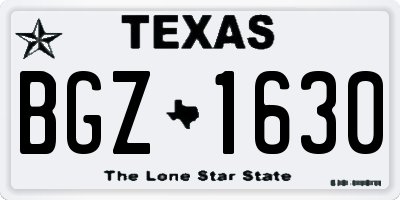 TX license plate BGZ1630
