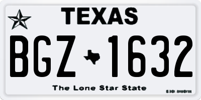 TX license plate BGZ1632