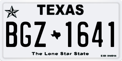 TX license plate BGZ1641