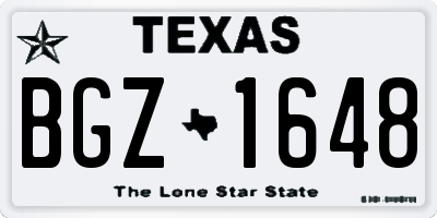 TX license plate BGZ1648