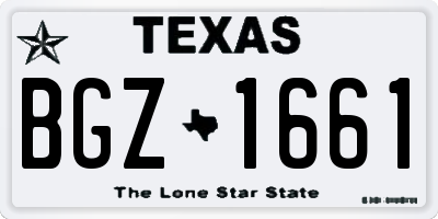 TX license plate BGZ1661