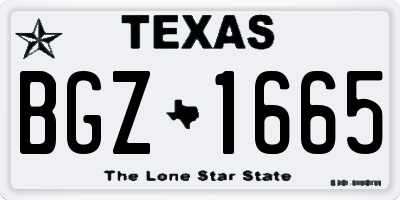 TX license plate BGZ1665