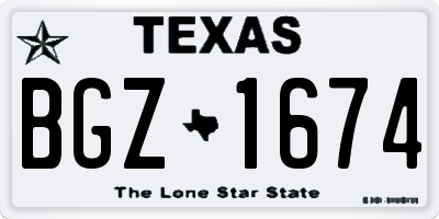 TX license plate BGZ1674
