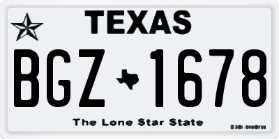 TX license plate BGZ1678