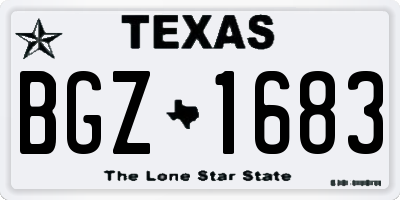 TX license plate BGZ1683