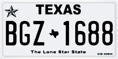 TX license plate BGZ1688