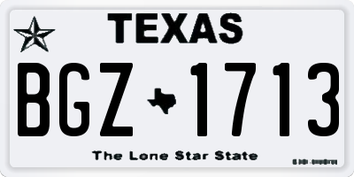 TX license plate BGZ1713