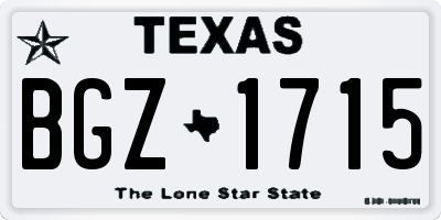TX license plate BGZ1715