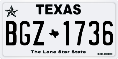 TX license plate BGZ1736