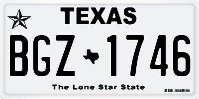 TX license plate BGZ1746