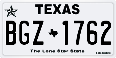 TX license plate BGZ1762