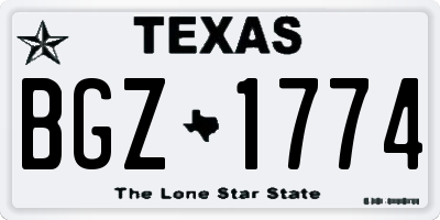 TX license plate BGZ1774