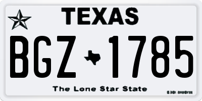 TX license plate BGZ1785