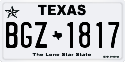 TX license plate BGZ1817