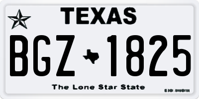 TX license plate BGZ1825