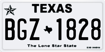 TX license plate BGZ1828