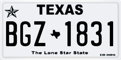 TX license plate BGZ1831