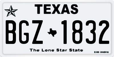 TX license plate BGZ1832