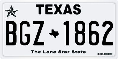 TX license plate BGZ1862