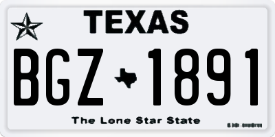 TX license plate BGZ1891
