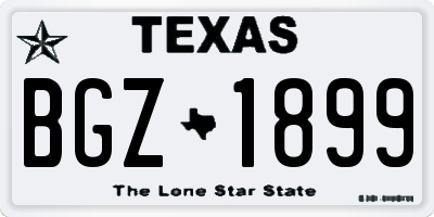 TX license plate BGZ1899