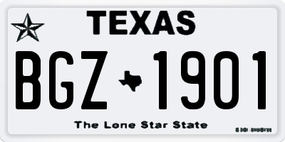 TX license plate BGZ1901