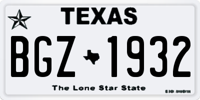 TX license plate BGZ1932