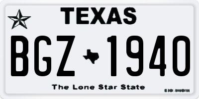 TX license plate BGZ1940