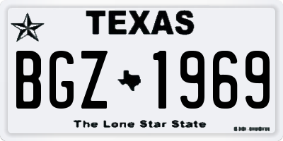 TX license plate BGZ1969