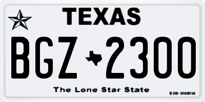 TX license plate BGZ2300