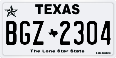TX license plate BGZ2304