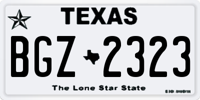 TX license plate BGZ2323