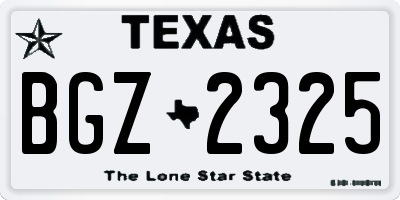 TX license plate BGZ2325