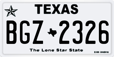 TX license plate BGZ2326
